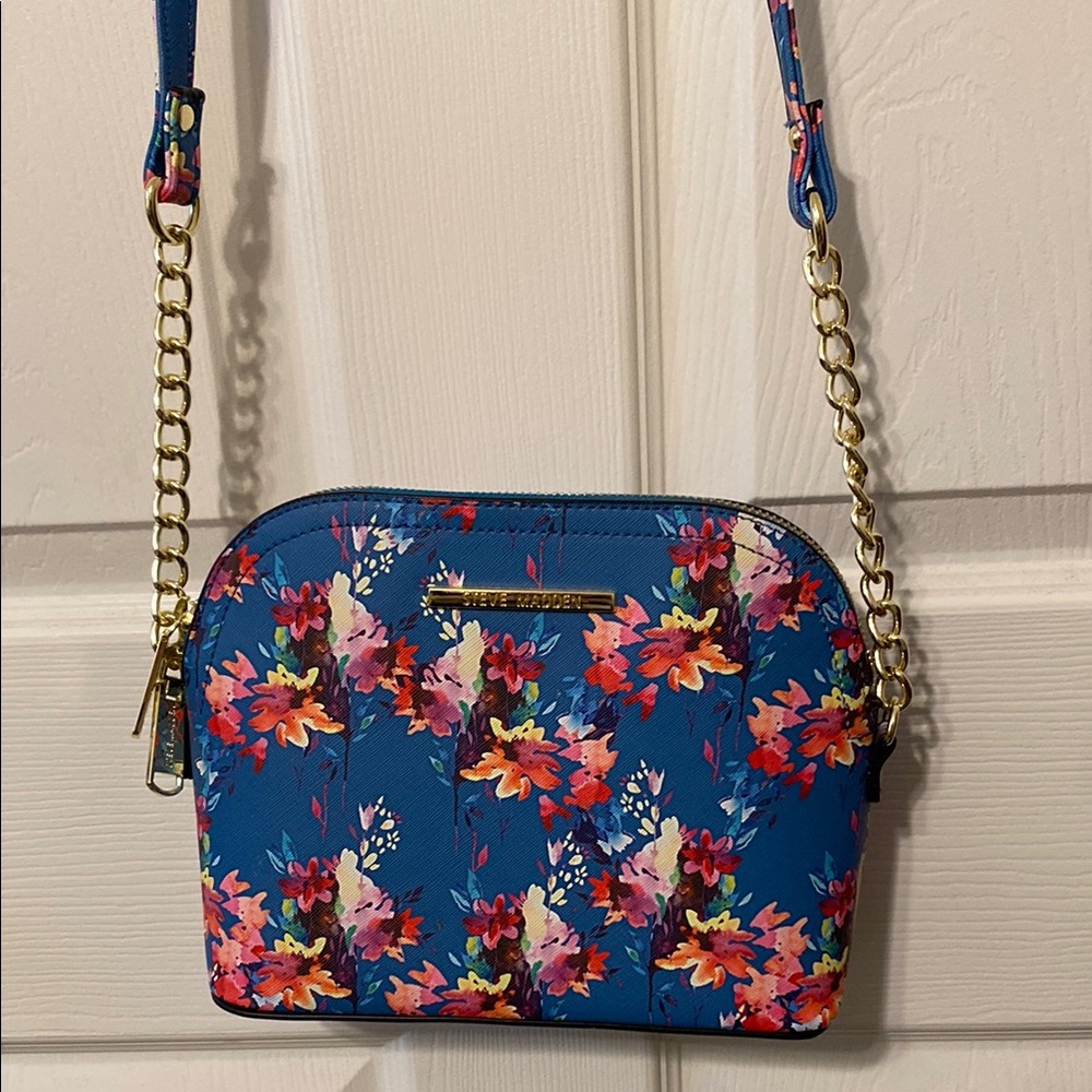 Floral Blue Crossbody Bag